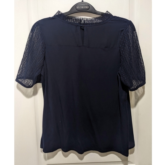 RW&CO. | Short Sleeve Top with Lace Sleeves - Picture 2 of 9